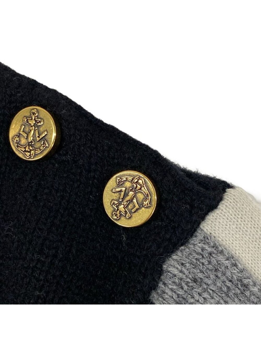 Louis Vuitton Long Sleeve Sweater XS Intarsia Signature Black Gray White - Picture 9 of 11